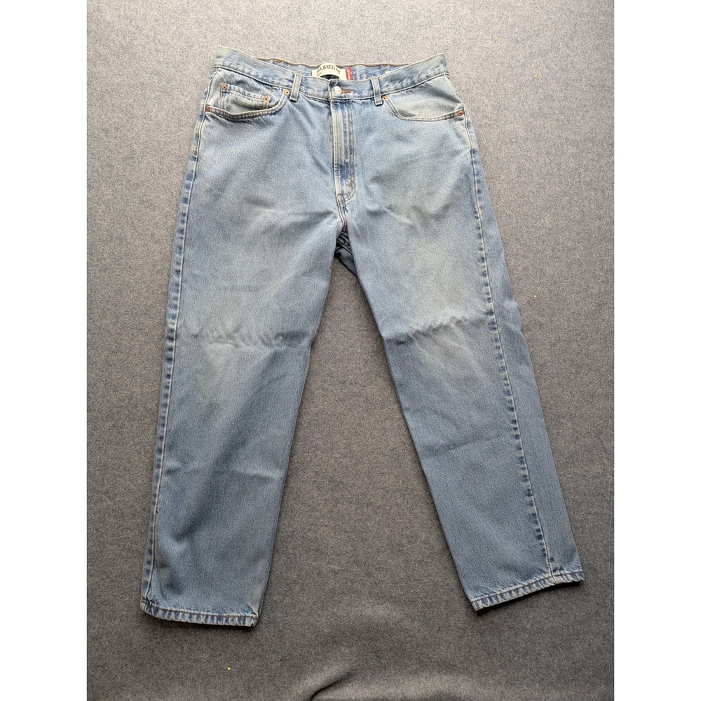 Levis 550 Relaxed Fit Jeans Mens 38x30 Light Wash Blue Denim Cotton 550-0260